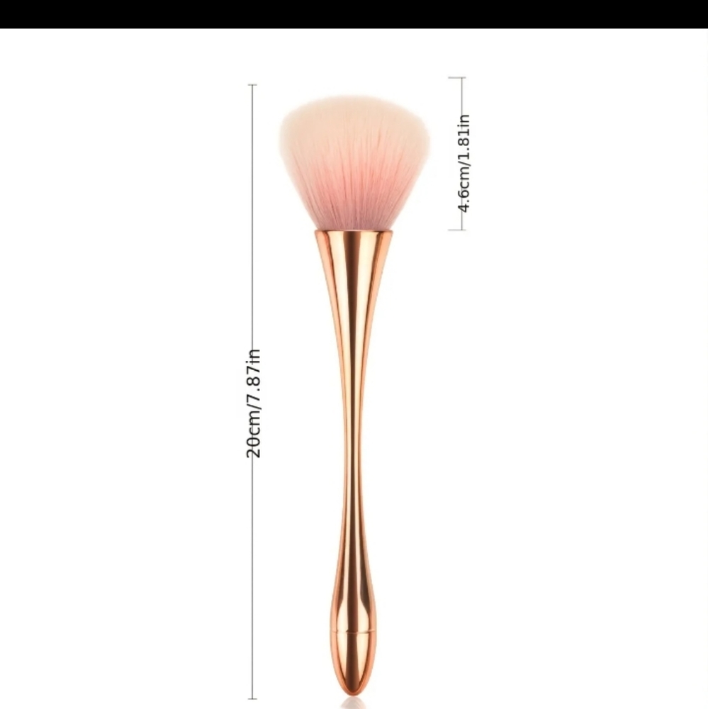 Rose Gold Powder Brush - Soft Pink Fluffy Bristles